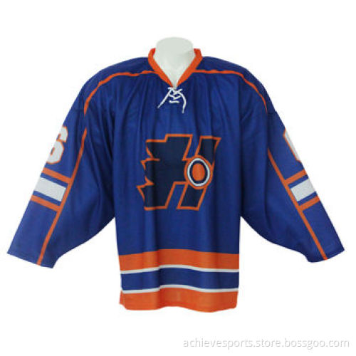 OEM Hockey Jersey with full sublimation printed team and sponsors logo